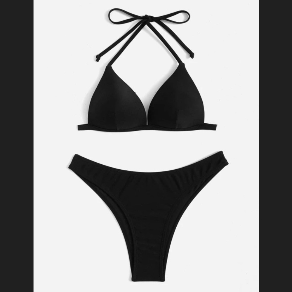Push-up Tie Back Triangle Bikini Swimsuit